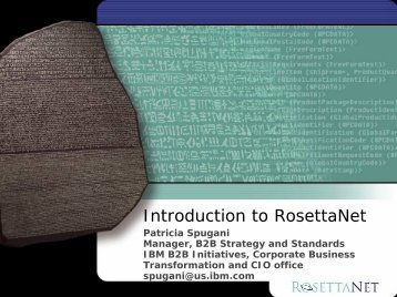 RosettaNet standard and IBM's experience implementing ... - FINSE