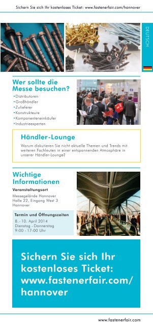 Besucherinformationen herunterladen - Fastener Fairs