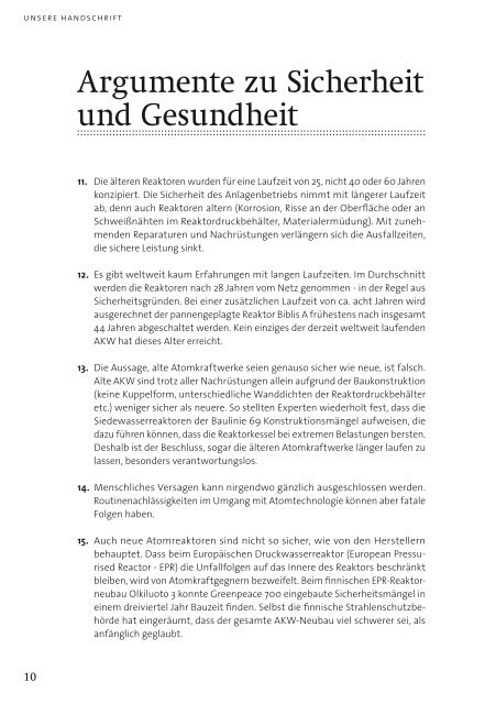 Die BroschÃ¼re "70 Argumente gegen Atomenergie" - Rainer Arnold