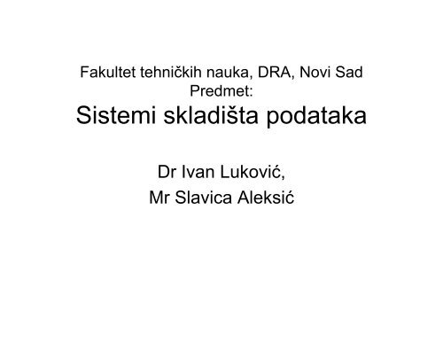 Sistemi skladiÅ¡ta podataka