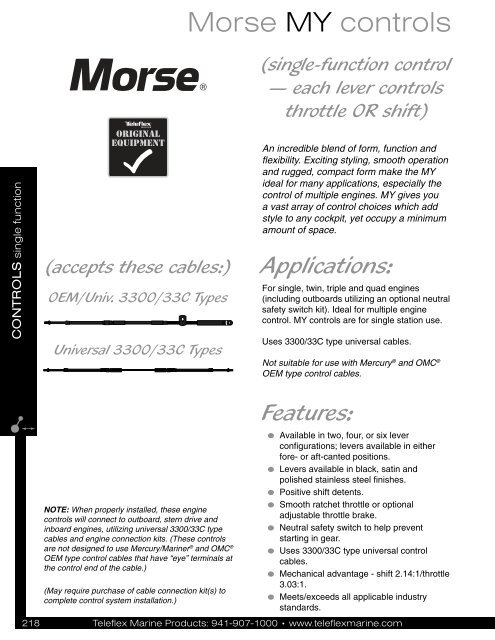 Morse S/Twin S controls