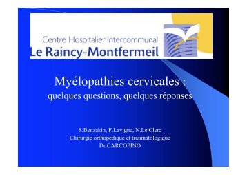 Myelopathies cervicales S. Benzakin - ClubOrtho.fr