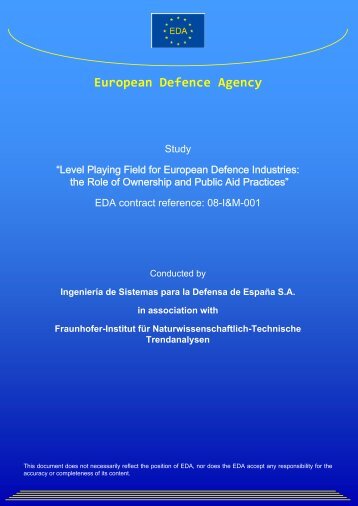 Level Playing Field Study - European Defence Agency