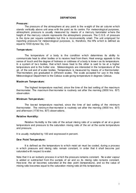 Forecasters Guide - (IMD), Pune