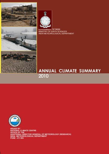 ANNUAL CLIMATE SUMMARY 2010 - (IMD), Pune