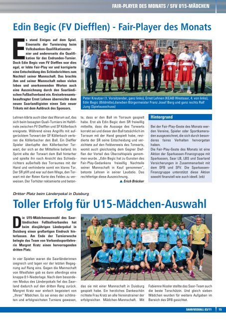 SAARFUSSBALL 03 2011 - Saarländischer Fußballverband e.V.