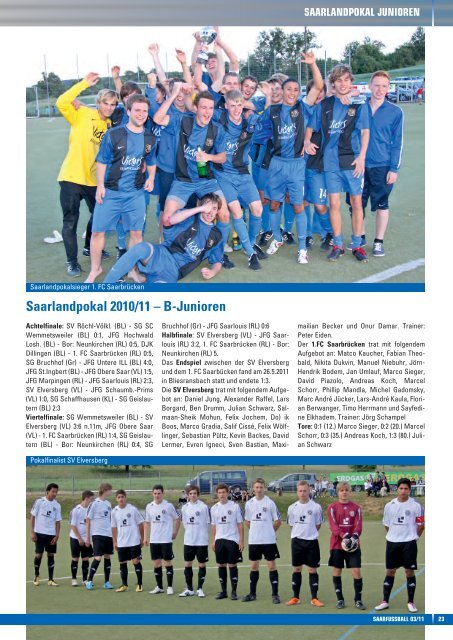 SAARFUSSBALL 03 2011 - Saarländischer Fußballverband e.V.