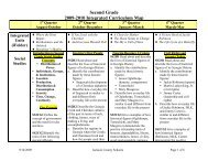 Second Grade 2009-2010 Integrated Curriculum Map