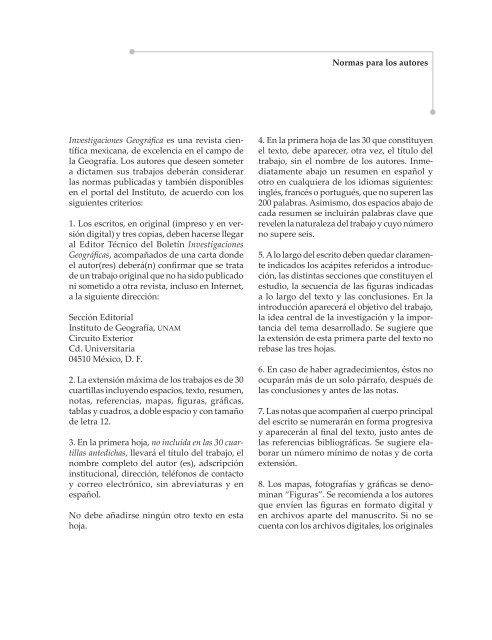Normas para los autores - Instituto de GeografÃ­a