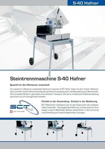 Steintrennmaschine S-40 Hafner - Wista Technik