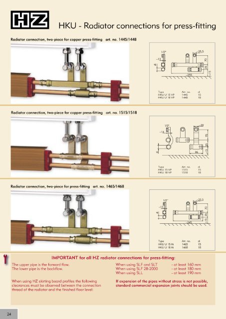 HKU - Radiator connections for press-fitting - HZ Weitzel