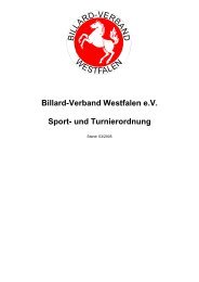 Sport- und Turnierordnung - Billard-Verband Westfalen