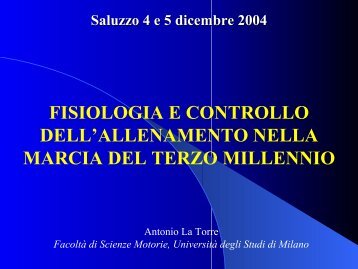 Fisiologia e i test di controllo - Fidal Piemonte