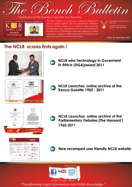 Bench Bulletin - Issue 15 - Kenya Law Reports