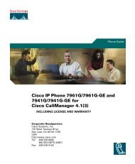 Cisco IP Phone 7961G/7961G-GE - Administration