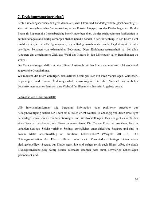 zur Konzeption der Integrativen Kita "Regenbogen" - Wernigerode