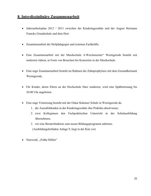 zur Konzeption der Integrativen Kita "Regenbogen" - Wernigerode