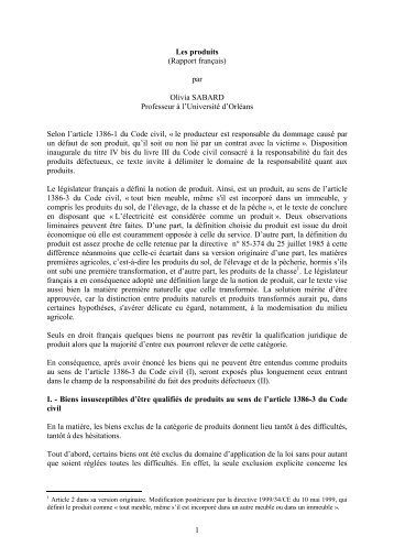 1 Les produits (Rapport franÃ§ais) par Olivia SABARD ... - Grerca