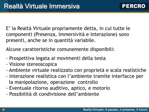 RealtÃ  Virtuale - Percro - Scuola Superiore Sant'Anna