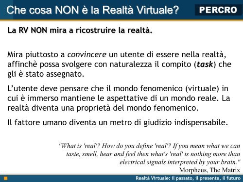 RealtÃ  Virtuale - Percro - Scuola Superiore Sant'Anna