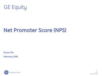 Net Promoter Score - GE Capital Americas