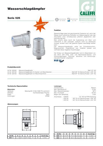 Wasserschlagdämpfer - Caleffi