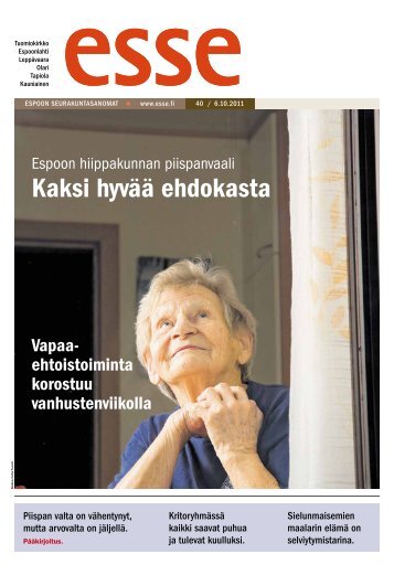 Esse 40/2011 (pdf) - Espoon seurakuntasanomat