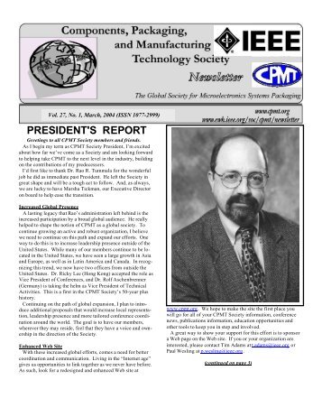 PRESIDENT'S REPORT - IEEE Entity Web Hosting IEEE Entity Web ...