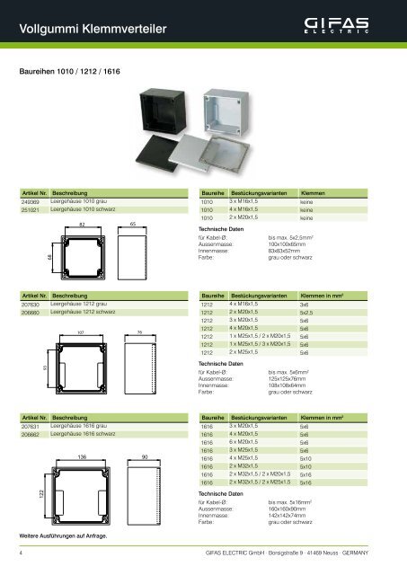 Register 4 Klemmverteiler - GIFAS W.J. GrÃ¶ninger ELECTRIC GmbH