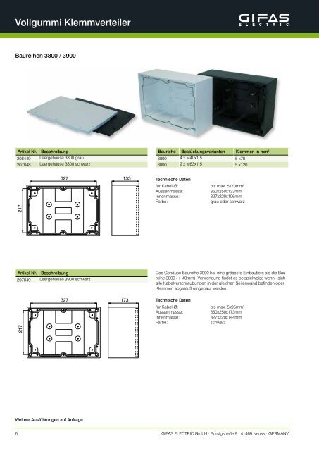 Register 4 Klemmverteiler - GIFAS W.J. GrÃ¶ninger ELECTRIC GmbH