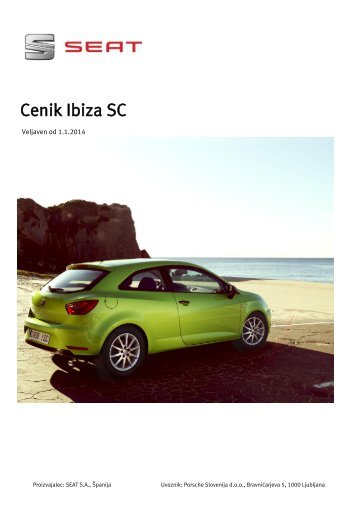 Informativni cenik Ibiza SC - Seat