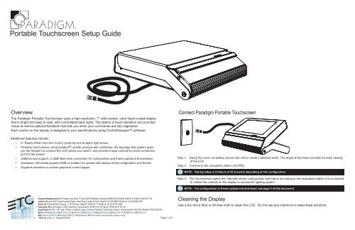 Unison Paradigm Portable Touchscreen Setup Guide - ETC