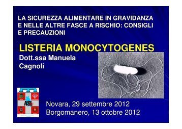 LISTERIA MONOCYTOGENES - ASL 13 Novara