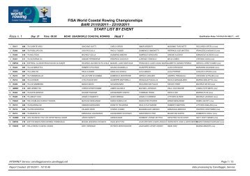 FISA World Coastal Rowing Championships BARI 21/10/2011 - 23 ...