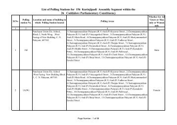 List of Polling Stations for 156 Kurinjipadi ... - Elections.tn.gov.in