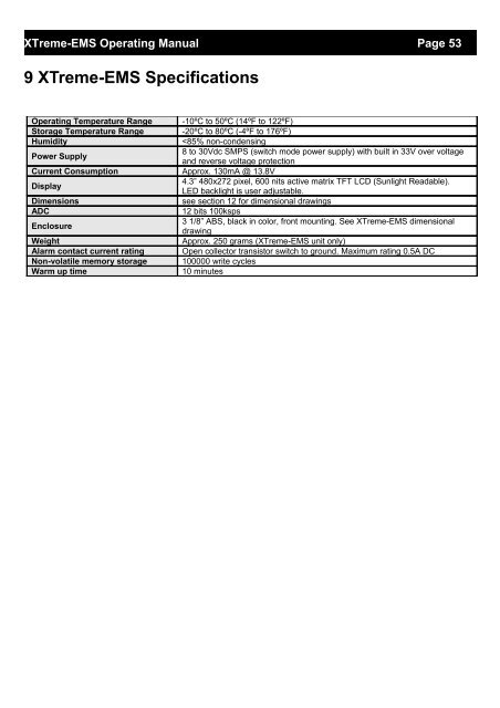 XTreme EMS Manual - MGL Avionics