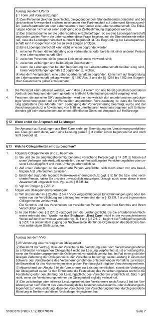 Kundeninformationsblatt zur Krankenversicherung