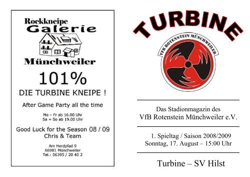 Stadionmagazin 01/2008 Turbine - SV Hilst - VfB Rotenstein ...