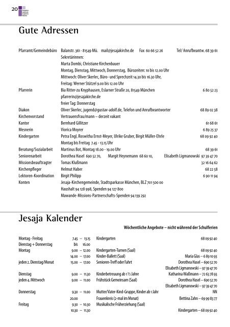 JesajaBrief - Jesajakirche.de