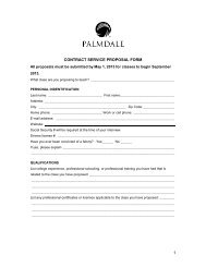 Contract Instructor Proposal Form - Palmdale