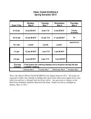 SP13 Final Exam Schedule