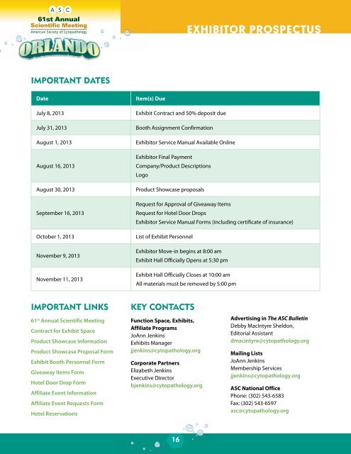 EXHIBITOR PROSPECTUS - 61st Annual Scientific Meeting