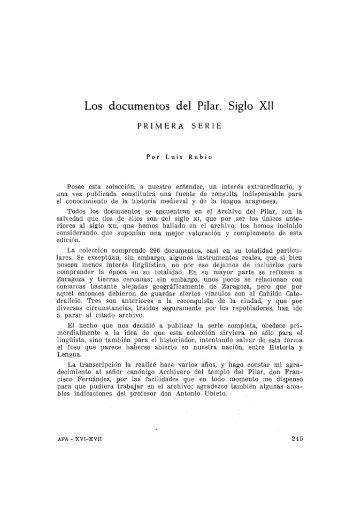 Los documentos del Pilar. Siglo XII
