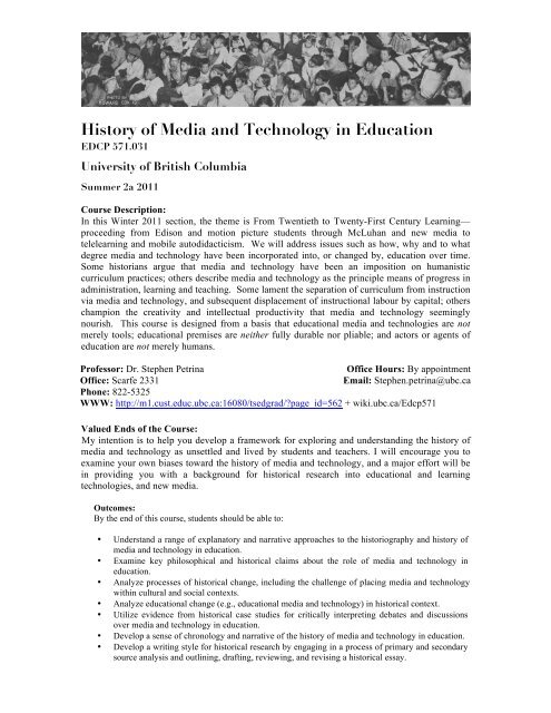 History of Media and Technology in Education - UBC Blogs ...