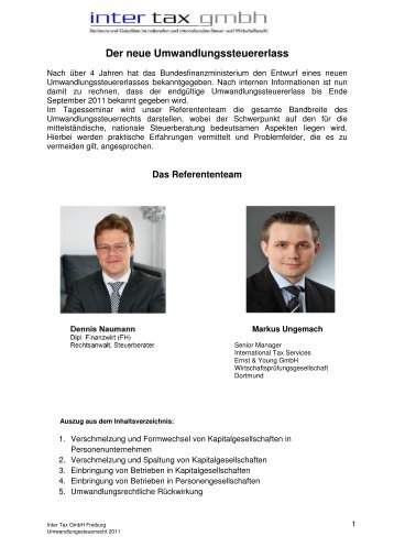 Der neue Umwandlungssteuererlass - Inter Tax GmbH