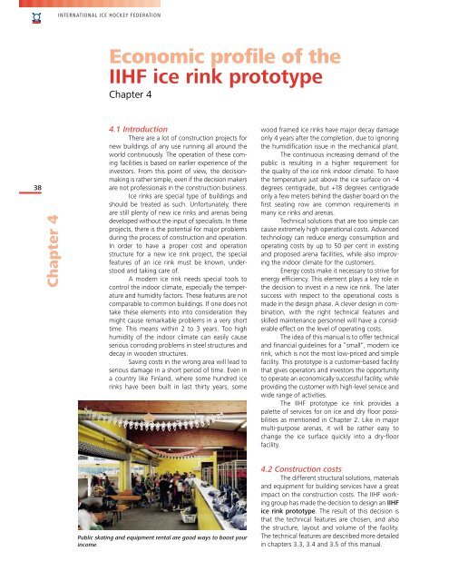 Economic profile of the IIHF ice rink prototype