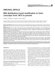 social stratification in Swiss conscripts from 1875 to present