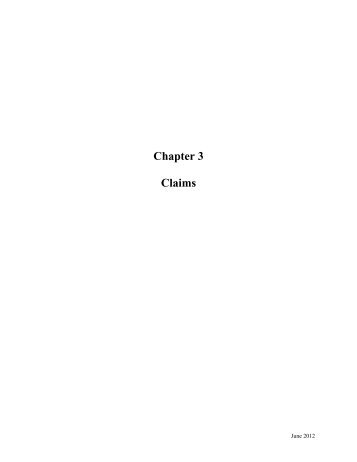 Chapter 3: Claims (pdf, 1.2M) - Office of the State Auditor