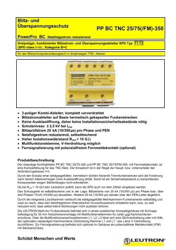 PP BC TNC 25/75(/FM)-350 - Leutron GmbH