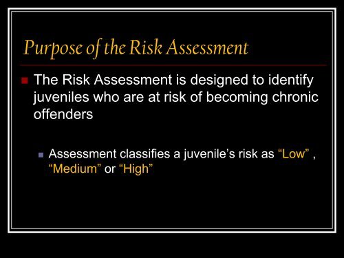 The Risk And Needs Assessment Tool - Texas Juvenile Justice ...